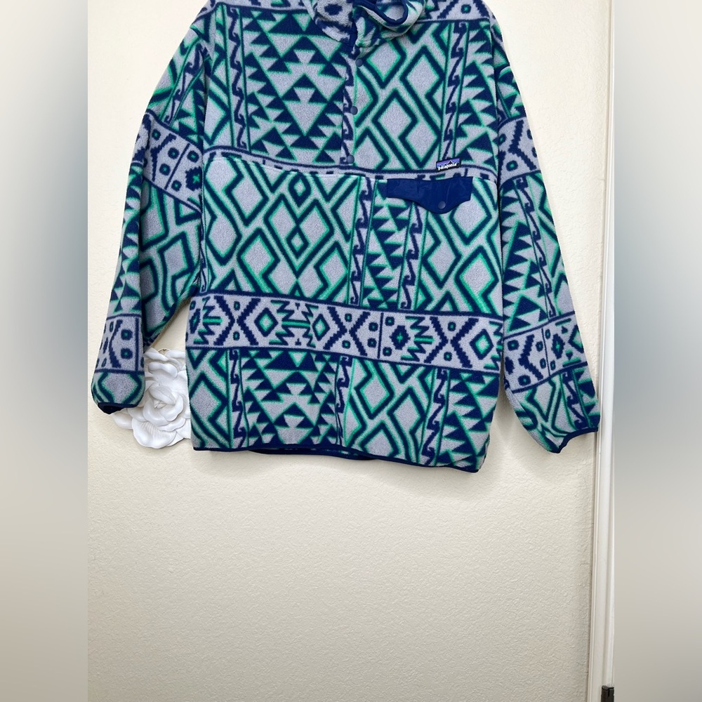 Patagonia Synchilla Snap-T Fleece Pullover Rare Montana Siete Aztec Men’s Large - Picture 5 of 16